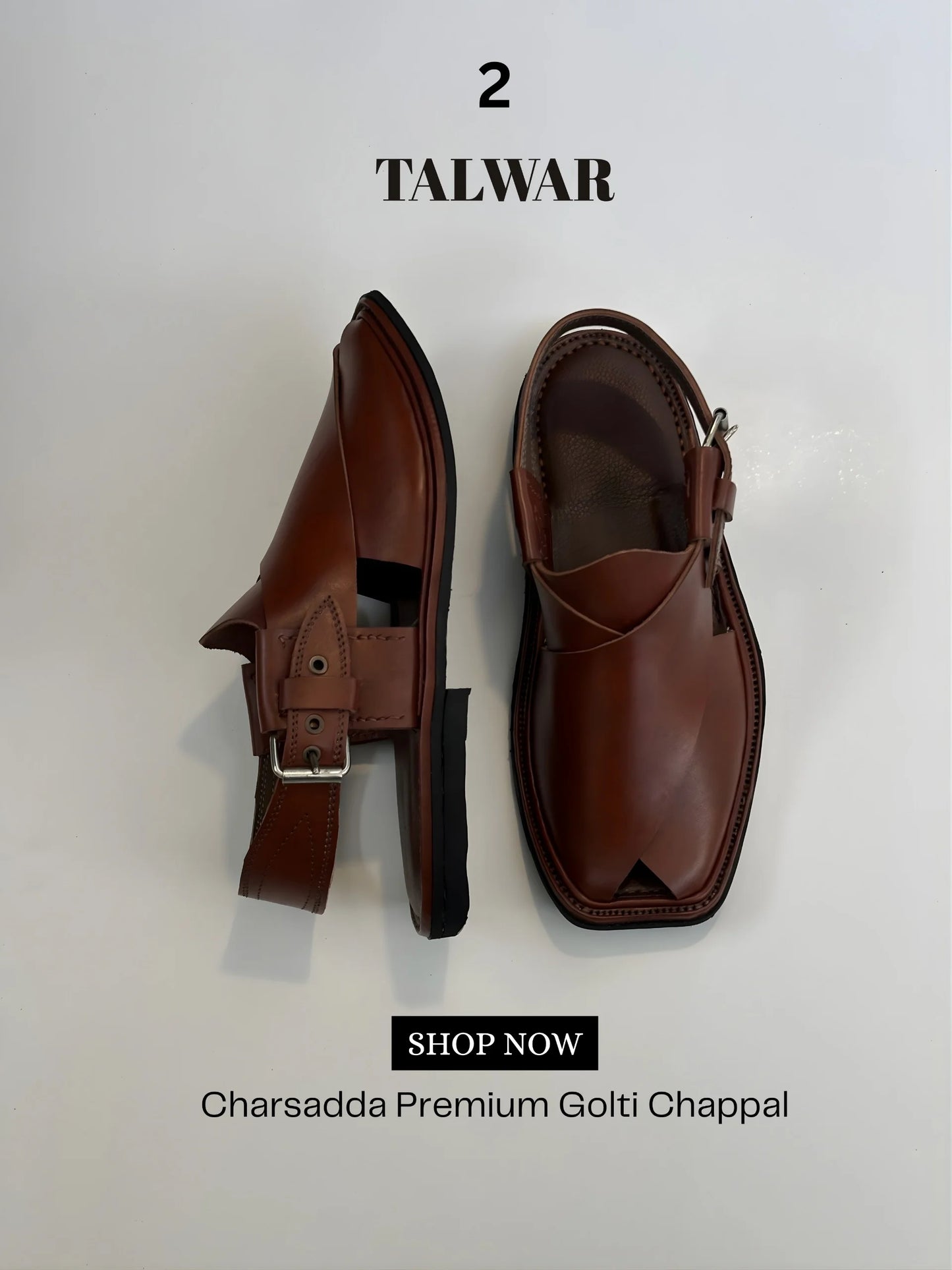 Talwar Premium Golti Chappal - Auburn Brown