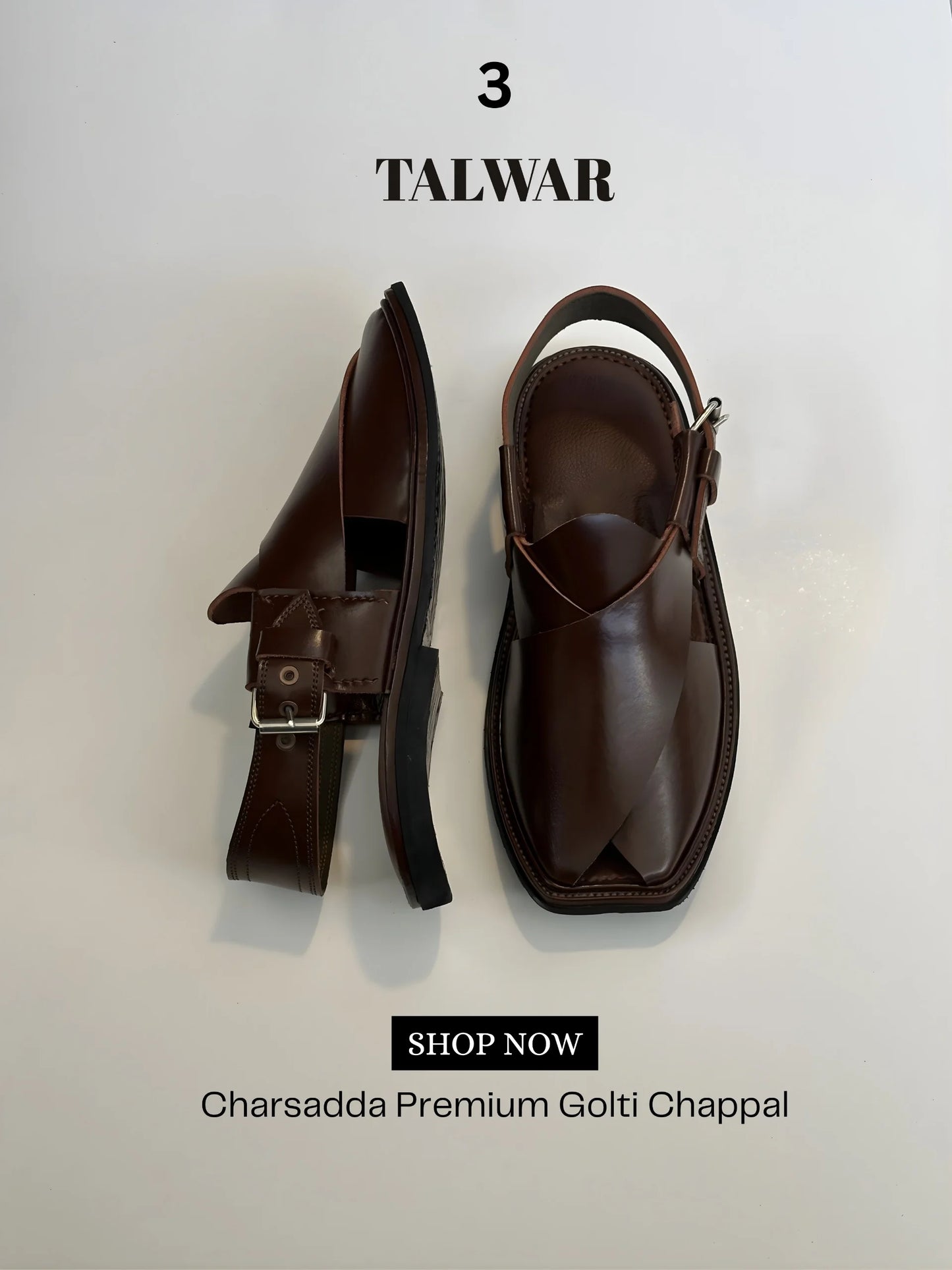 Talwar Premium Golti Chappal - Dark Chocolate