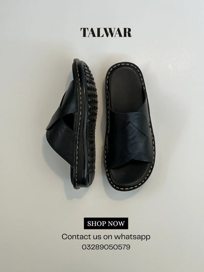 Talwar Handmade Soft Slippers - Carbon Black