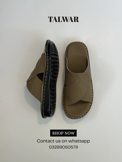 Talwar Handmade Soft Slippers - Olive Green