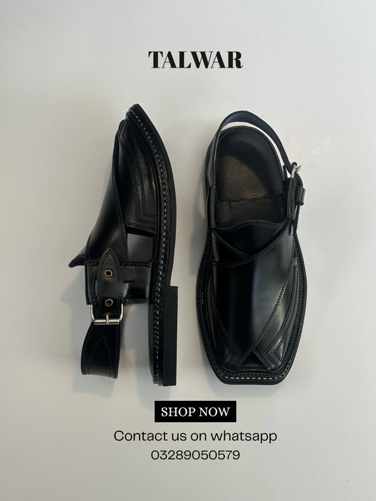 Talwar Premium triple gear Chappal - jet black