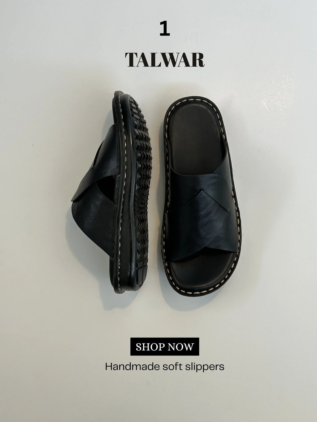 Talwar Handmade Soft Slippers - Carbon Black
