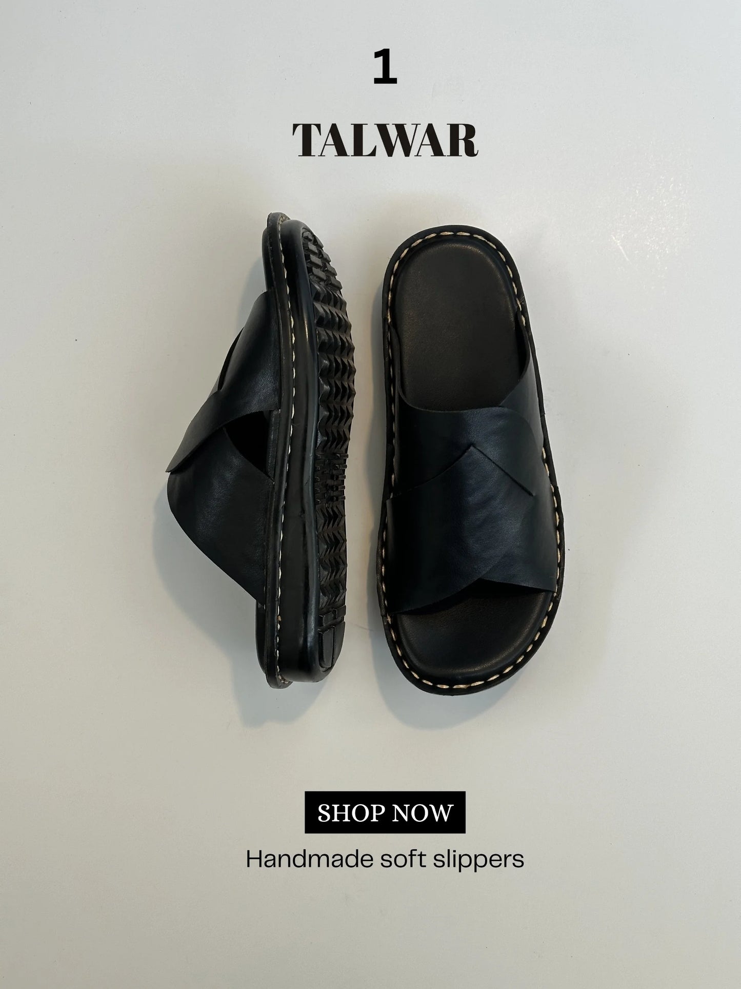 Talwar Handmade Soft Slippers - Carbon Black