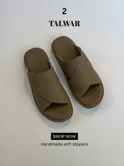 Talwar Handmade Soft Slippers - Olive Green
