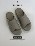 Talwar Handmade Soft Slippers - Mist Grey