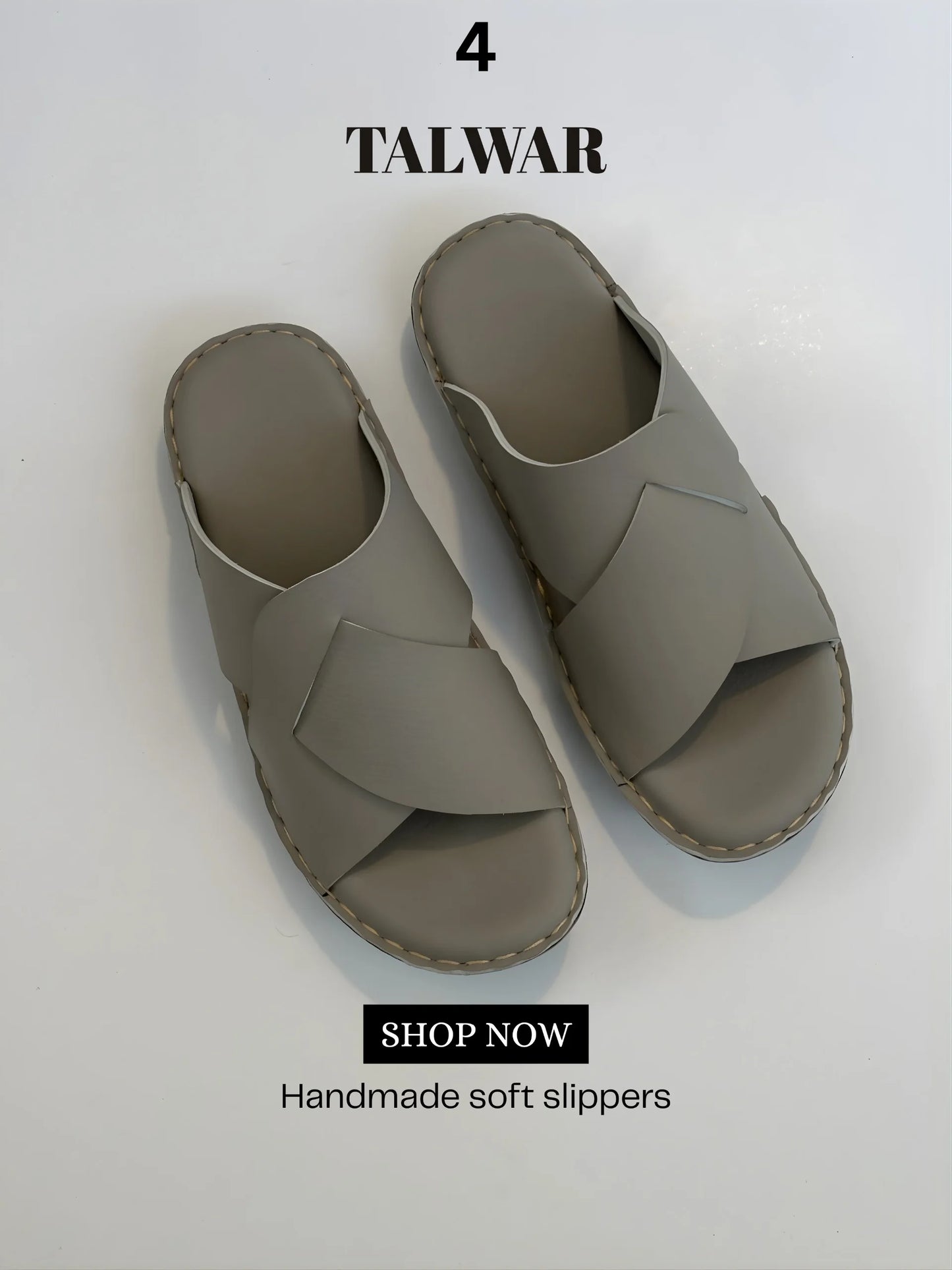 Talwar Handmade Soft Slippers - Mist Grey