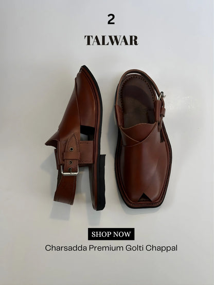 Talwar Premium Golti Chappal - Auburn Brown