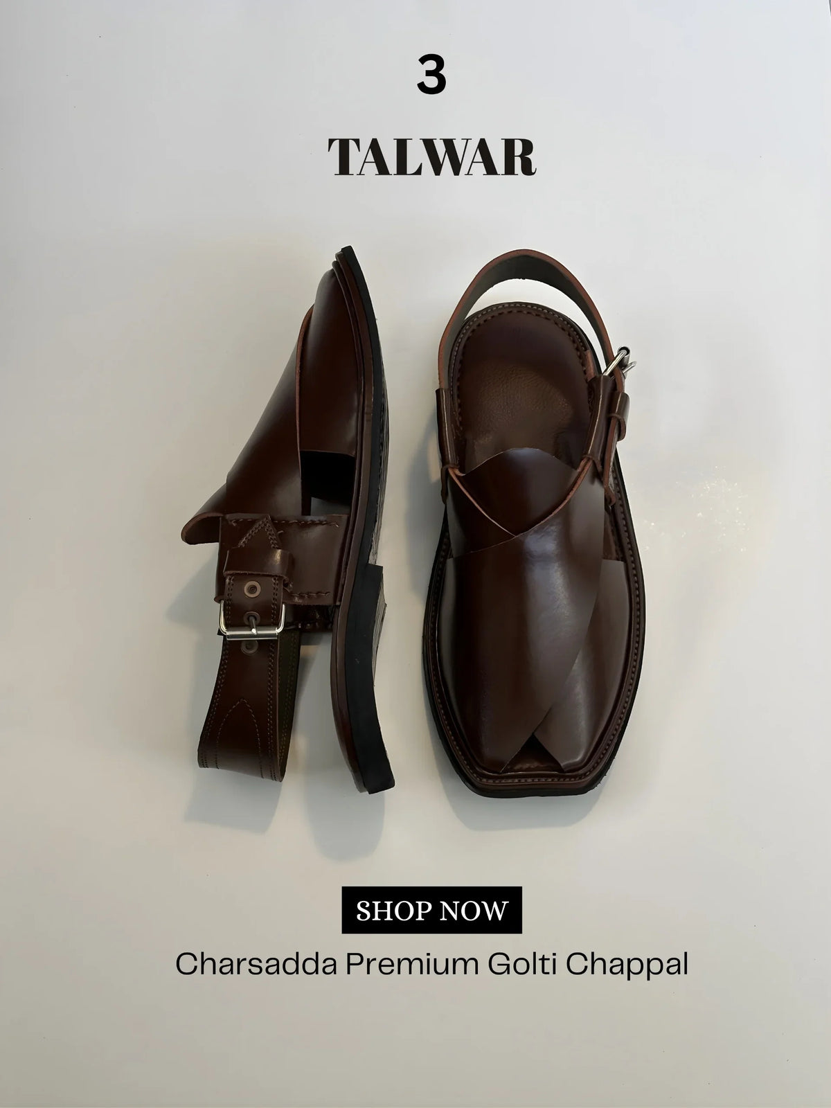 Talwar Premium Golti Chappal - Dark Chocolate