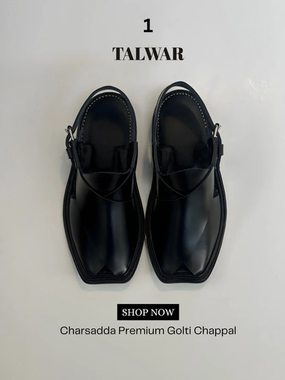Talwar Premium Golti Chappal - Jet Black