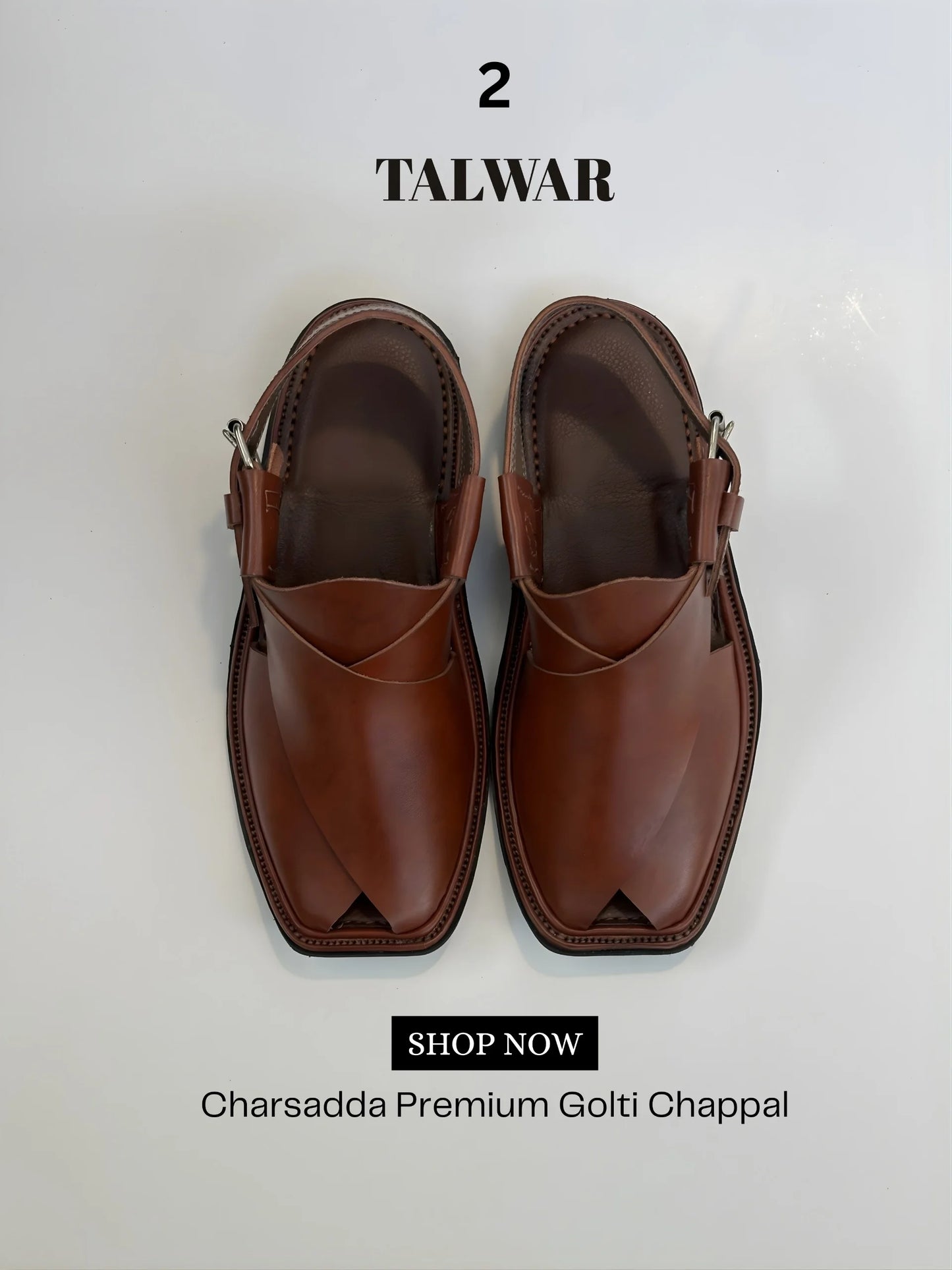 Talwar Premium Golti Chappal - Auburn Brown