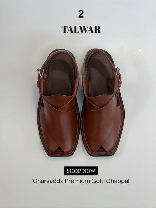Talwar Premium Golti Chappal - Auburn Brown