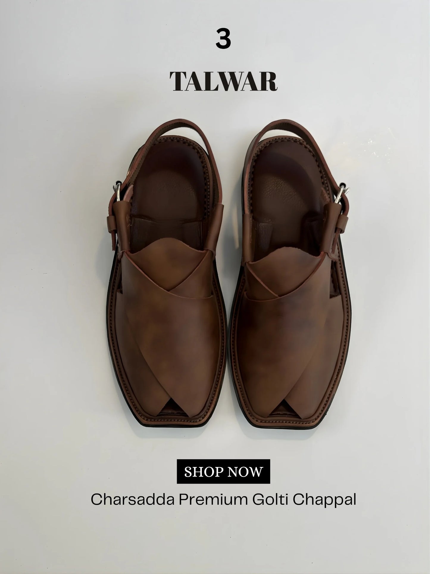 Talwar Premium Golti Chappal - Antique Brown