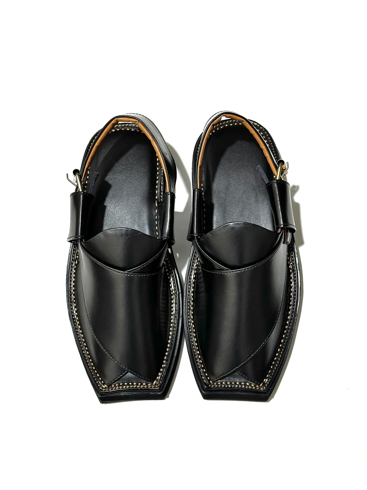 Kaptaan Chappal – Black (High Shine)