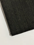 Dark charcoal handmade winter wool fabric with subtle narrow stripes